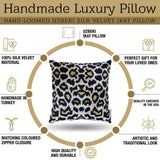 Canvello Luxury Tiger Print Black Gold Throw Pillow with Down Insert