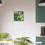 'Bromeliads' Pink and Green Floral I 16x16 inch Art Print on Canvas I Original Artwork by American Artist Barbara Cleary