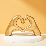Heart Gesture Resin Statue for Home & Office Decor
