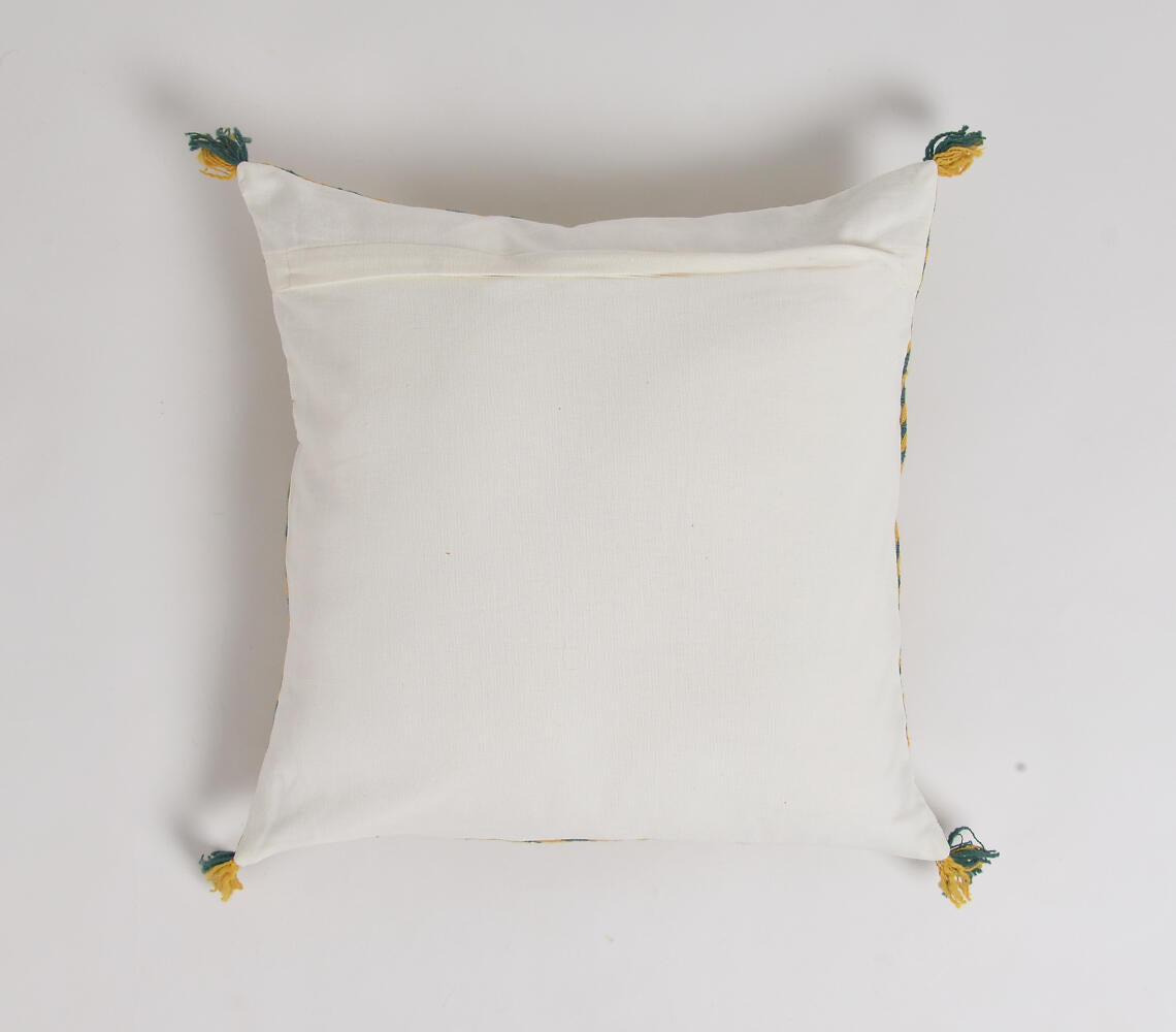 Handwoven Solid Mustard Cushion cover