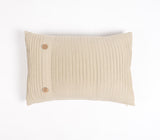 Hand Stitched Pleated Cotton Lumbar Cushion cover