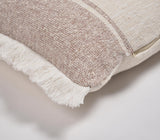 Striped Handloom Lumbar Cushion Cover with Frayed Sides