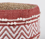 Handwoven Ruby Cotton & Jute Basket