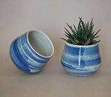 Ink Blue Ceramic Planters (set of 2)