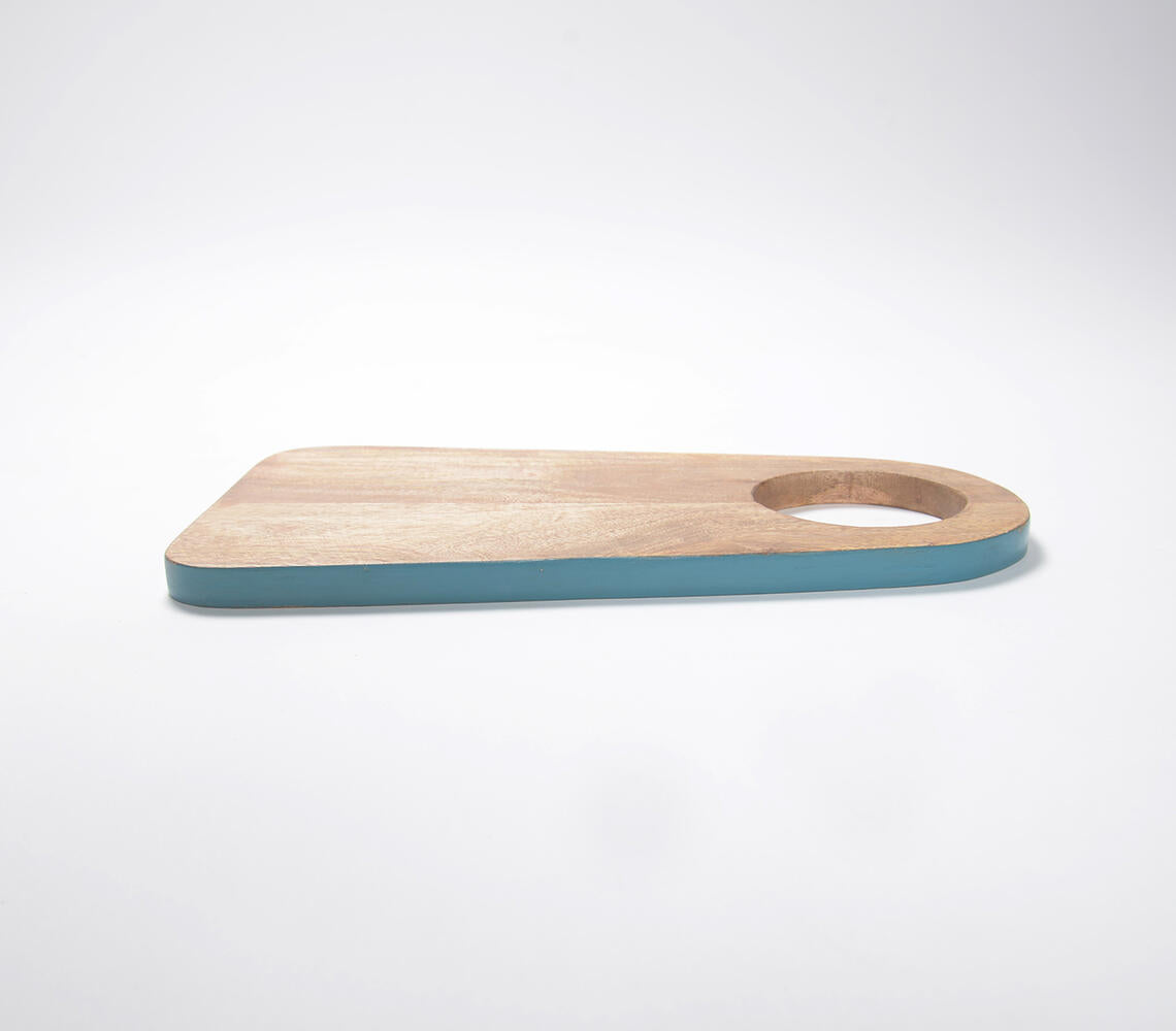 Teal Bordered Wooden Chopping board