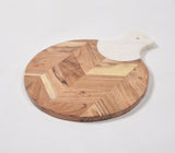 Lacquered Mango Wood & Stone Padle Chopping Board