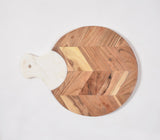 Lacquered Mango Wood & Stone Padle Chopping Board